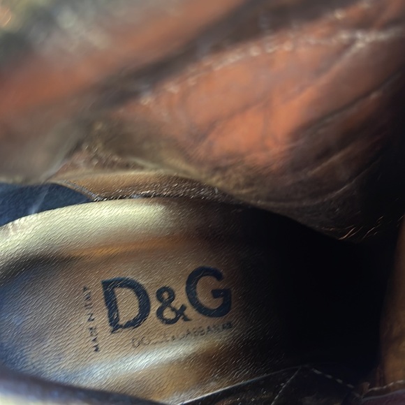 Dolce & Gabbana Heeled Boots in Corduroy and Brown Leather - Picture 12 of 16